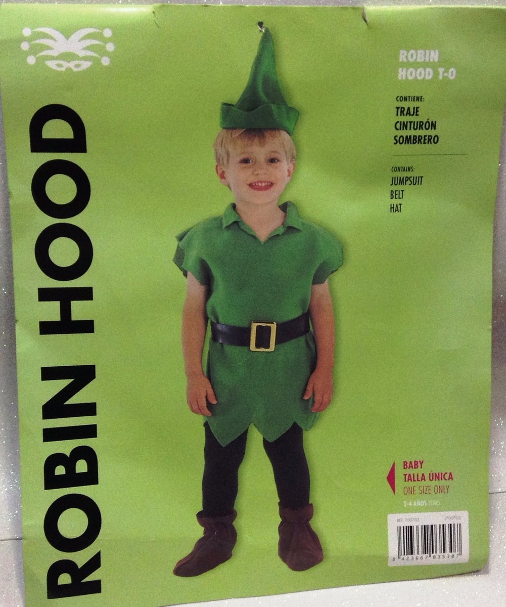 CARNEVALE HALLOWEEN VESTITO PETER PAN ROBIN HOOD TAGLIA 2/4 ANNI