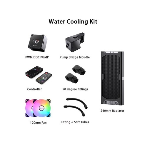 Kit de tubos de manguera de refrigeración por agua Granzon para bloque de GPU AIO CPU CPU con radiador de ventilador de bomba - Imagen 12 de 13