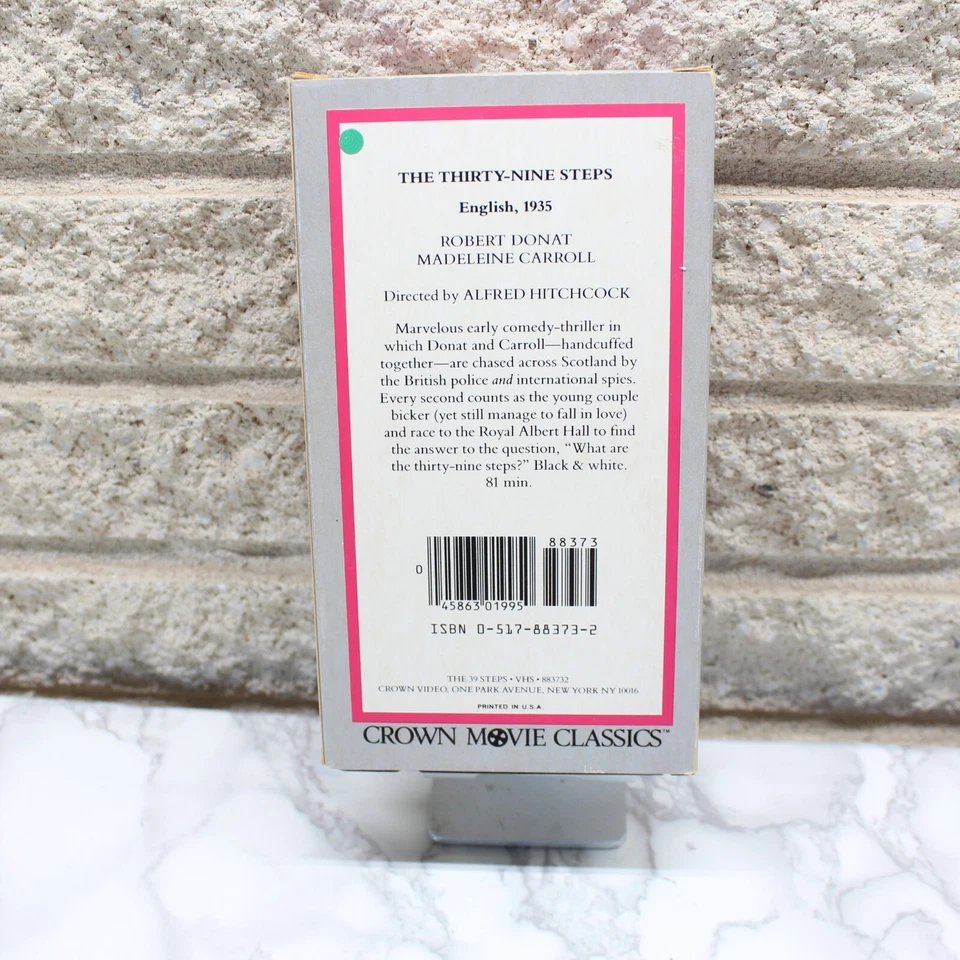 Alfred Hitchcock's The 39 Steps VHS Robert Donat Madeleine Carroll Foto 3 de 4