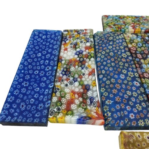 Millefiori Glas, Platte, Cabbing Rough, Lapidar, Lot, #R-6496 - Bild 4 von 10