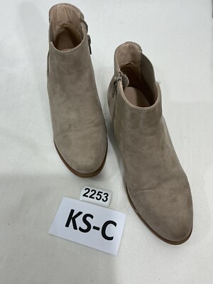 Girls Treasure & Bond Veronica Tan Faux Suede Ankle Boots Heel Size 2 M