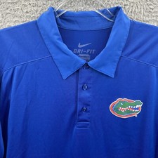 Florida Gators Shirt Mens Large Blue Nike Dri Fit Golf Polo Performance Collared