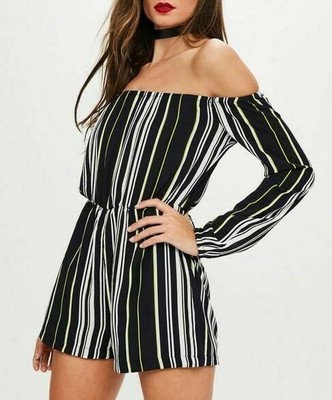 navy striped playsuit