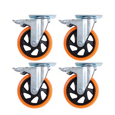 5 Inch Swivel Caster Wheels with Dual Locking, Heavy Duty Plate Casters Set of 4