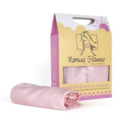 Morning Glamour Solid Satin Pillowcase King Pink 600 Thread Count
