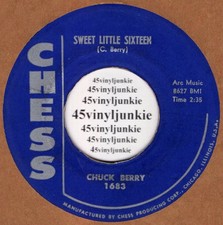 Chuck Berry 45 rpm "Sweet Little Sixteen" b/w "Reelin' And Rocking" Chuck Berry 45 rpm "Sweet Little Sixteen" b/w "Reelin' And Rocking"