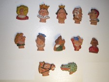 Odznaka WHW: 12 różnych głów figur z bajek z gliny - oryginalna ręcznie malowana