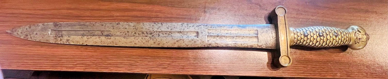 Antique 1835 US Model 1832 Foot Artillery Short Sword N.P. Ames ORD Marked