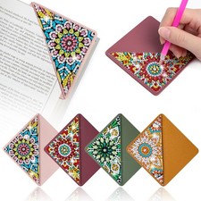 4Pcs Colorful Diamond Painting Bookmarks DIY Craft Set