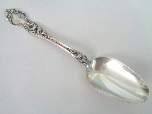 R. Wallace & Sons VIOLET Sterling Silver DESSERT SPOON  w/ Mono "AH"  (20 gr)