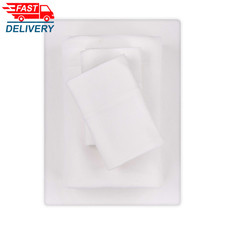 Cotton Rich Extra Soft Jersey Bed Sheet Set, Queen, Arctic White, 4 Pieces     
