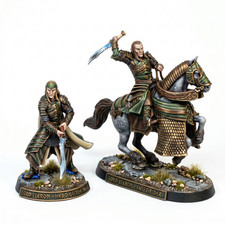 Lord Eleron mounted & on foot 28mm miniatures with bases