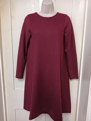 Vestido COS Borgoña Mezcla Lana Línea A Talla UK Pequeño. L2 - Imagen 1 de 4