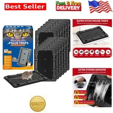 LULUCATCH 12-Pack Sticky Mouse Traps, Pre-Baited Non-Toxic Glue Traps for Indoor