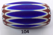 Large Venetian Made Chevron African Trade Bead 104 BG 85