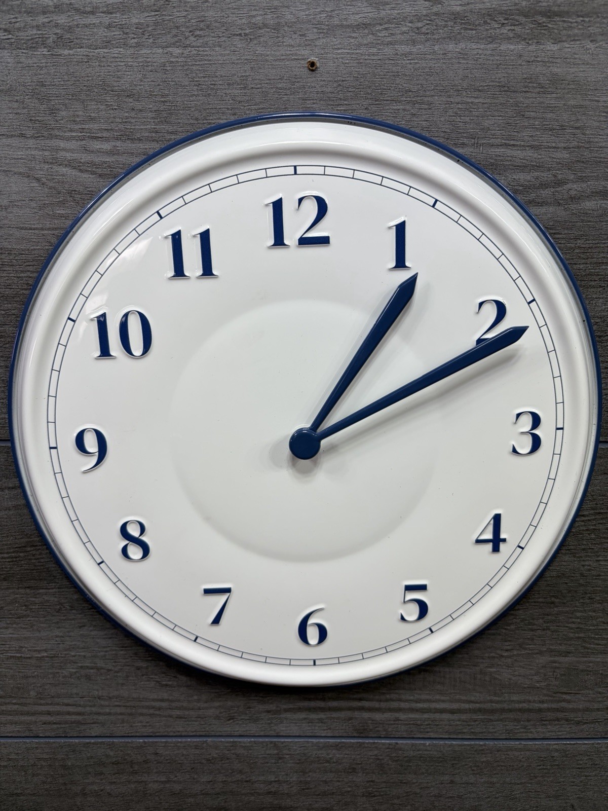 IKEA SYKOMORLONN Wall Clock, White-Blue, 30 cm, 11" Metal Ar