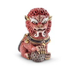 New in Box - De Rosa Collections Red Foo Lion Figurine
