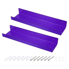 2 Pack Acrylic Shelves for Wall, 15 Inch Purple Floating Shelves Wall Mount