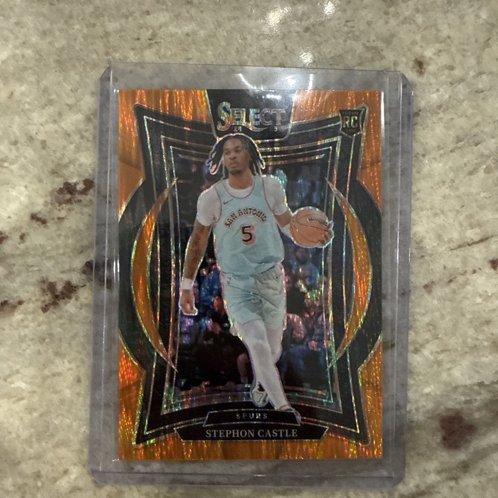 2024-25 Panini Select - Concourse Stephon Castle #72 Orange Flash Prizm (RC)