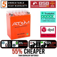 AB14-BS Atom Gel Motorcycle Battery for Triumph Speed Triple T509 97-98