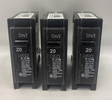 Lot of 3 New EATON BR120 Circuit Breakers 20 AMP 1 Pole Type BR
