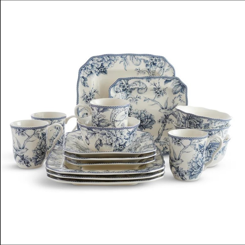 222 Fifth Adelaide 16-Piece Porcelain Dinnerware Set, Color 