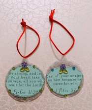 Bible Quotes Christmas Ornaments Set Of 2