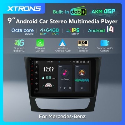 9'' Mit DAB+ Autoradio Für Mercedes W211 W219 Android 14 4G+64GB GPS Navi CarPlay