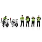 1/87 Scene Prop Police Motorcycle Men Miniature HO scale Figure Doll Model Toys
