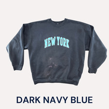 John Galt Heavy Crew Sweatshirt One Size Navy Blue New York Brandy Melville