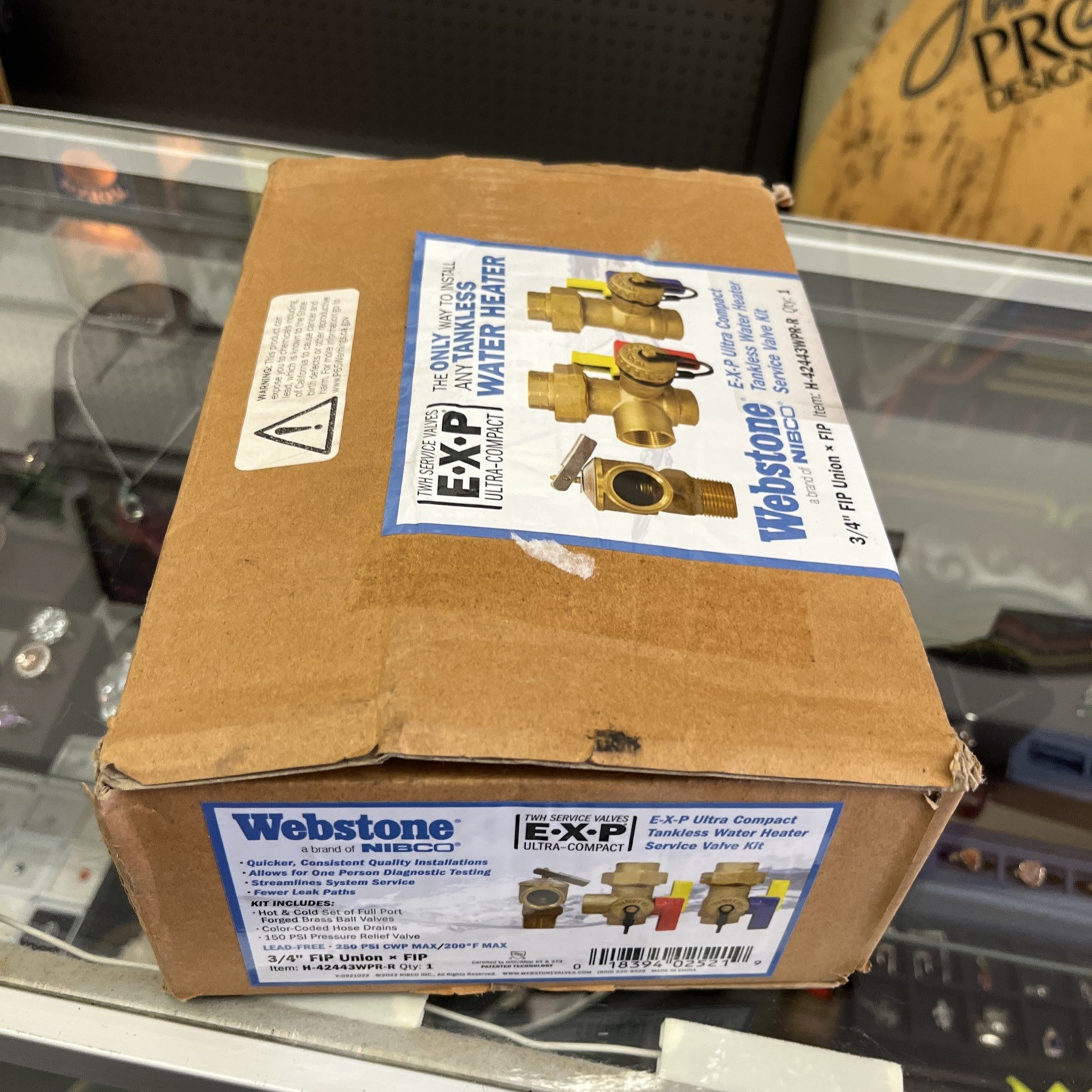 Webstone H-42443WPR-R 3/4 in EXP Tankless Water Heater Service Valve Kit FIP NEW