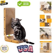 L Shape Cat Scratcher, 26.8 Inch Cat Scratchers for Indoor Cats, Protecting F...