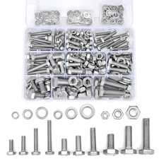 PGMJ 340pcs Hex Screw and Nut Set M6 M8 M10 304 Stainless Bolts Assortment Kit