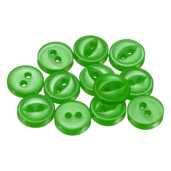 50 StüCk GrüNe Runde NäHknöPfe 9Mm Kunststoff 2-Loch Fischauge Bastelknopf-image