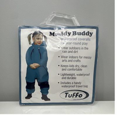 Tuffo Muddy Buddy Waterproof Hooded Coveralls 4T Blue 100% Nylon Zip New