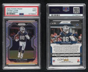 2020 Panini Prizm Rookie Silver Prizm CeeDee Lamb #334 PSA 9 MINT Rookie RC