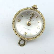 Hamilton Ball 17 Jewel Mechanical Pendant Watch Gold Plated Swiss READ