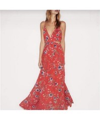 NWT! Express Red Floral Cutout Maxi Dress - Size XS
