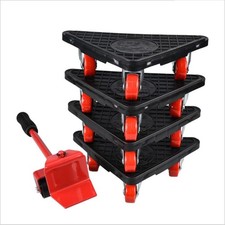 Heavy Duty Furniture Moving Kit with Telescopic Lifter and Four Robust Trolleys