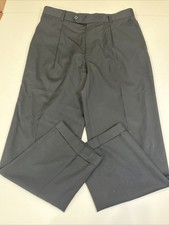 Hugo Boss Men s Black Pleated Cuffed Dress Pants 34x30