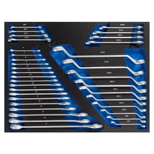 Ringschlüssel Maulschlüssel Satz Profi Werkstattwagen Einlage blau 6-27 mm 