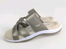 Ryka Sandals Slide METALLIC Bronze Size 11 Criss Cross Mule REPAIRED