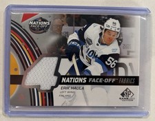 2025-26 SP Game Used ERIK HAULA 4 Nations Face Off Fabrics- Team Finland