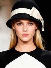 Black Wool Felt Bowler Hat For Women Formal Church Tea Party Hats With Bow