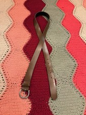 Women's GAP Brown Split Leather Belt Silver Tone Hardware Size L Made in USA