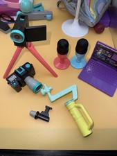 My Life As Vlogger 7 Piece Accessories Play Set for 18" Doll Gray/Teal Age 5