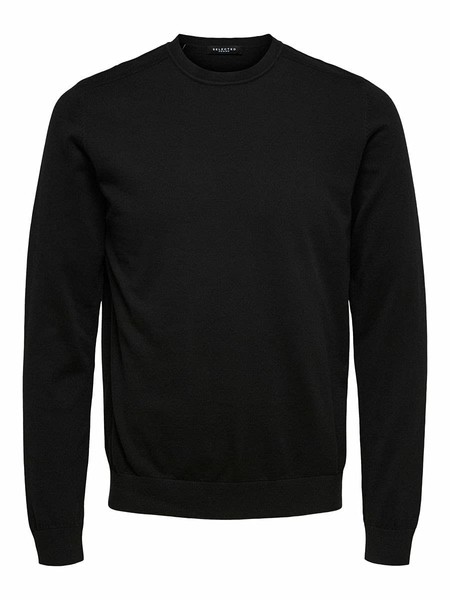 Selected Homme Slhberg Crew Neck T-Shirt Herren, Baumwolle, Schwarz, GrößE M-image