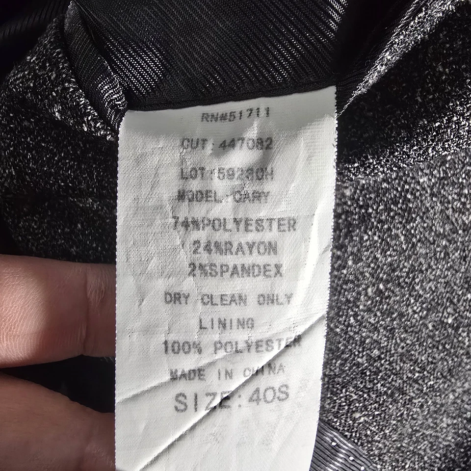 Blazer Andrew Fezza Signature Collection Hombre 40S Gris Carbón Chaqueta 2 Botones Foto 3 de 4