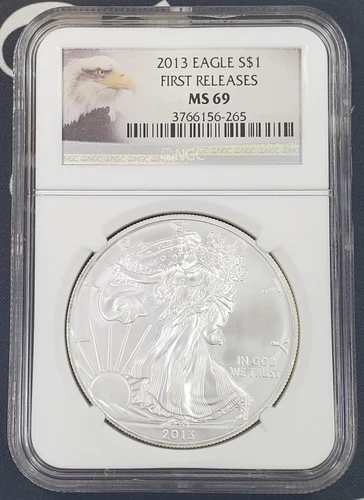 2013 American Silver Eagle "First Releases" - 1 oz .999 Fine Silver - NGC MS69