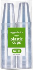 Basics Small Disposable Clear Plastic Cups, 9oz, 100 Count FREE SHIPPING